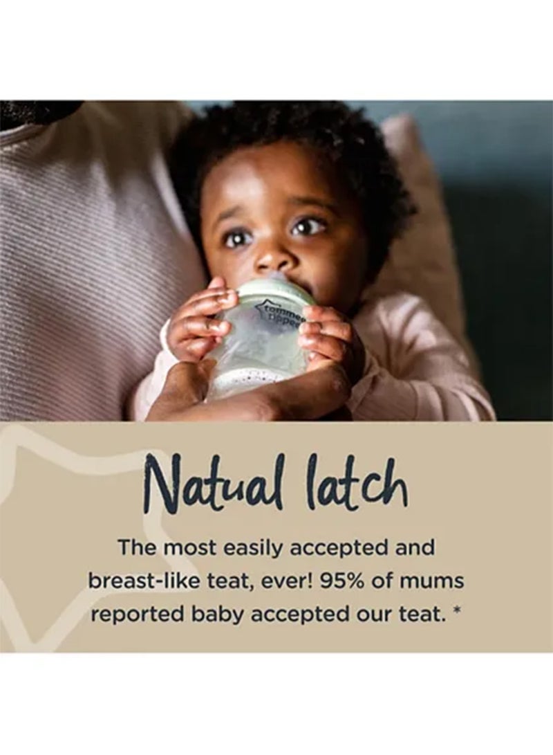 Pack Of 1 Closer To Nature Glass Baby Bottle Slow Flow Breast-Like Teat With Anti-Colic Valve 250ml/9oz 0M+ Assorted