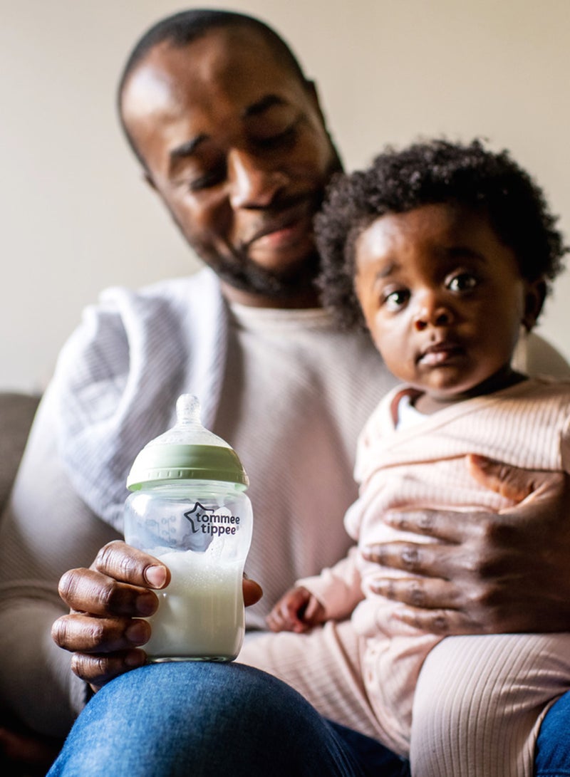 Pack Of 1 Closer To Nature Glass Baby Bottle Slow Flow Breast-Like Teat With Anti-Colic Valve 250ml/9oz 0M+ Assorted