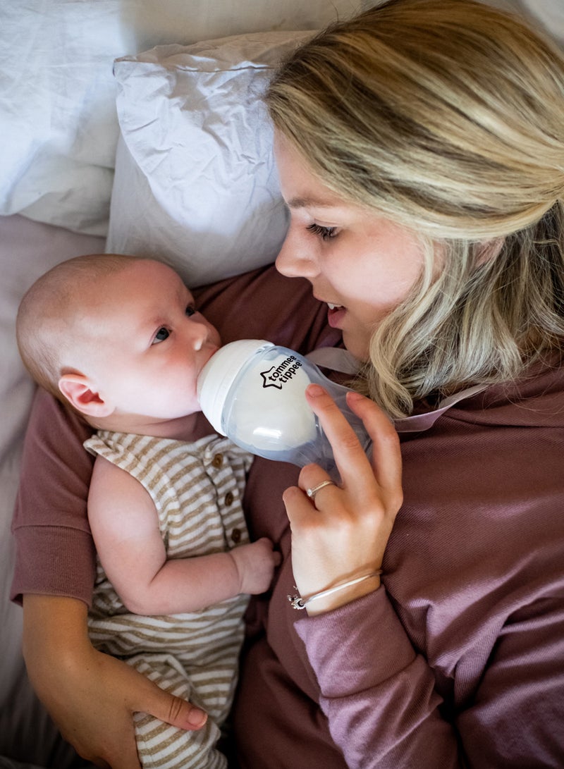 Pack Of 1 Closer To Nature Glass Baby Bottle Slow Flow Breast-Like Teat With Anti-Colic Valve 250ml/9oz 0M+ Assorted