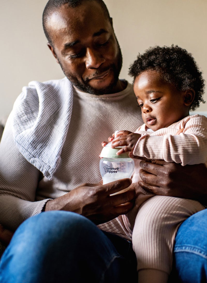 Pack Of 1 Closer To Nature Glass Baby Bottle Slow Flow Breast-Like Teat With Anti-Colic Valve 250ml/9oz 0M+ Assorted