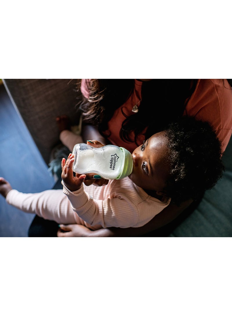 Pack Of 1 Closer To Nature Glass Baby Bottle Slow Flow Breast-Like Teat With Anti-Colic Valve 250ml/9oz 0M+ Assorted