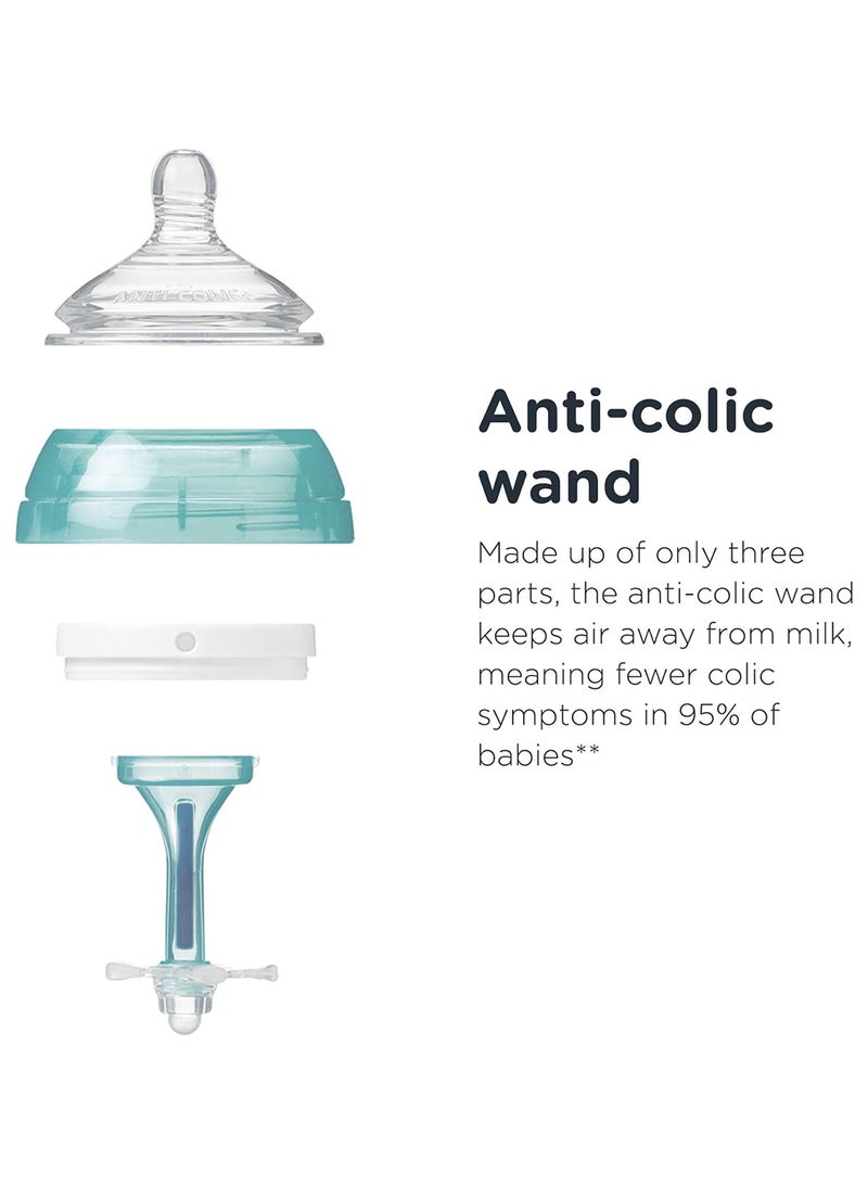 Advanced Anti Colic Newborn Baby Bottle Starter Kit With Breast - Like Teats And Unique Venting System - Assorted
