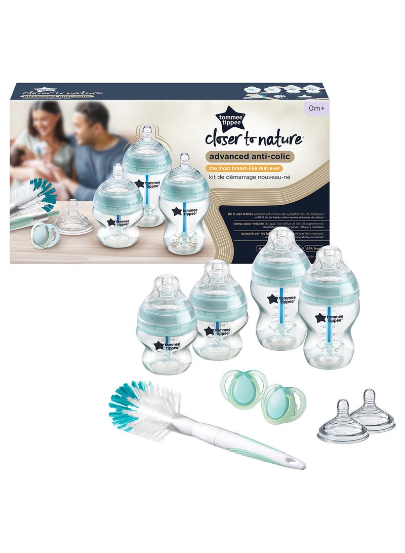 Advanced Anti Colic Newborn Baby Bottle Starter Kit With Breast - Like Teats And Unique Venting System - Assorted