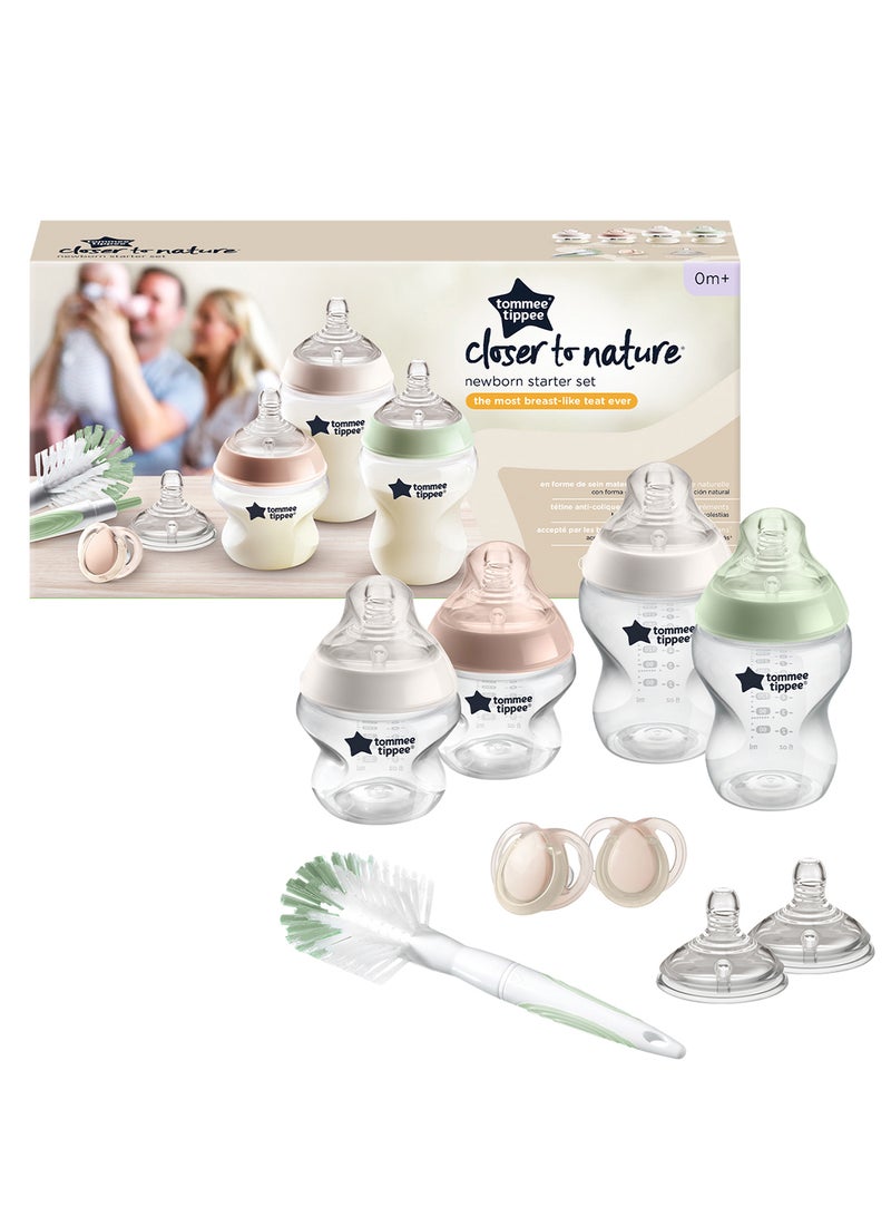 Closer To Nature Newborn Baby Bottle Starter Kit With Anti Colic Valve - Assorted
