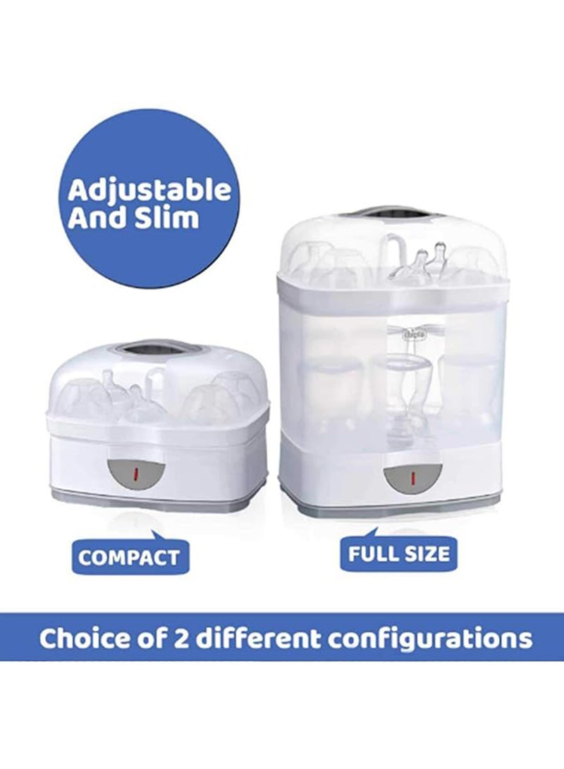 2-In-1 Sterilnatural Steam Sterilizer 24-hour Protection With Adjustable Size Bpa Free - Clear/White