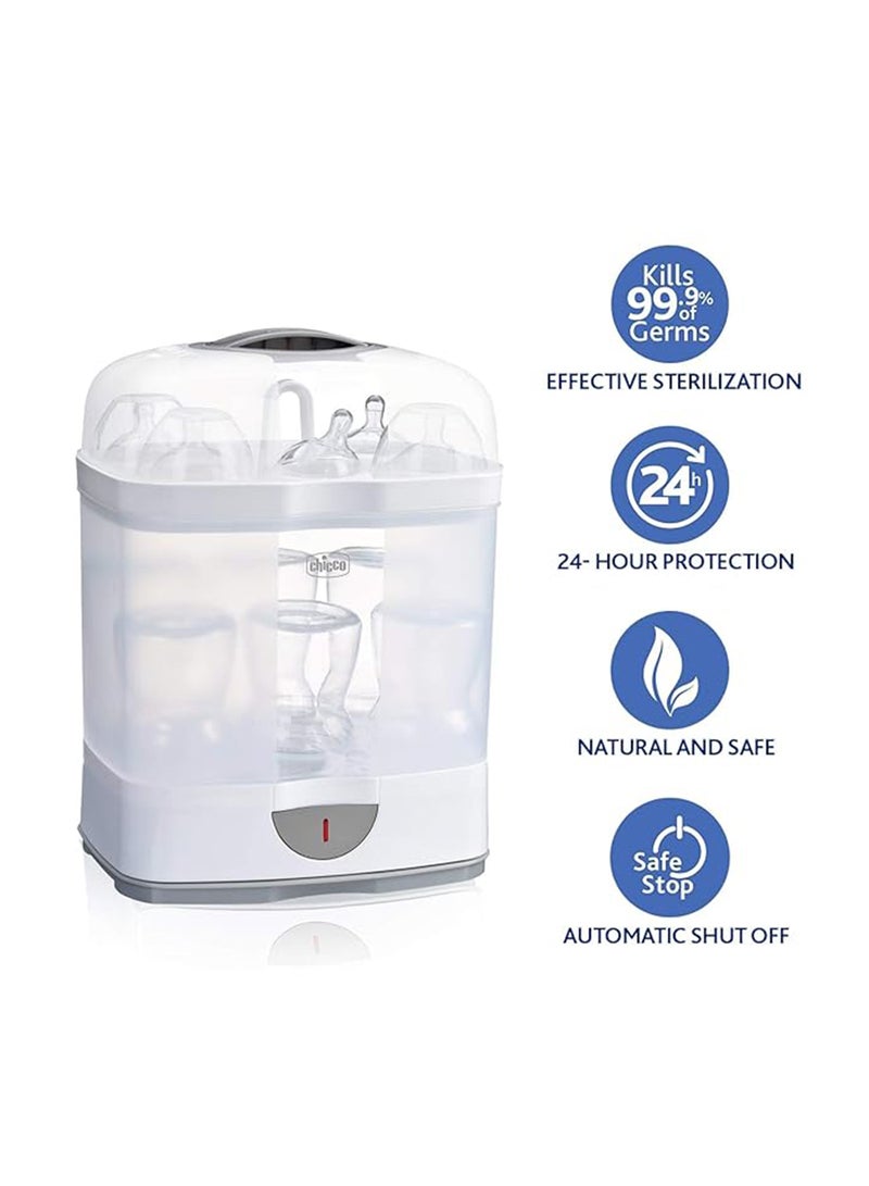 2-In-1 Sterilnatural Steam Sterilizer 24-hour Protection With Adjustable Size Bpa Free - Clear/White