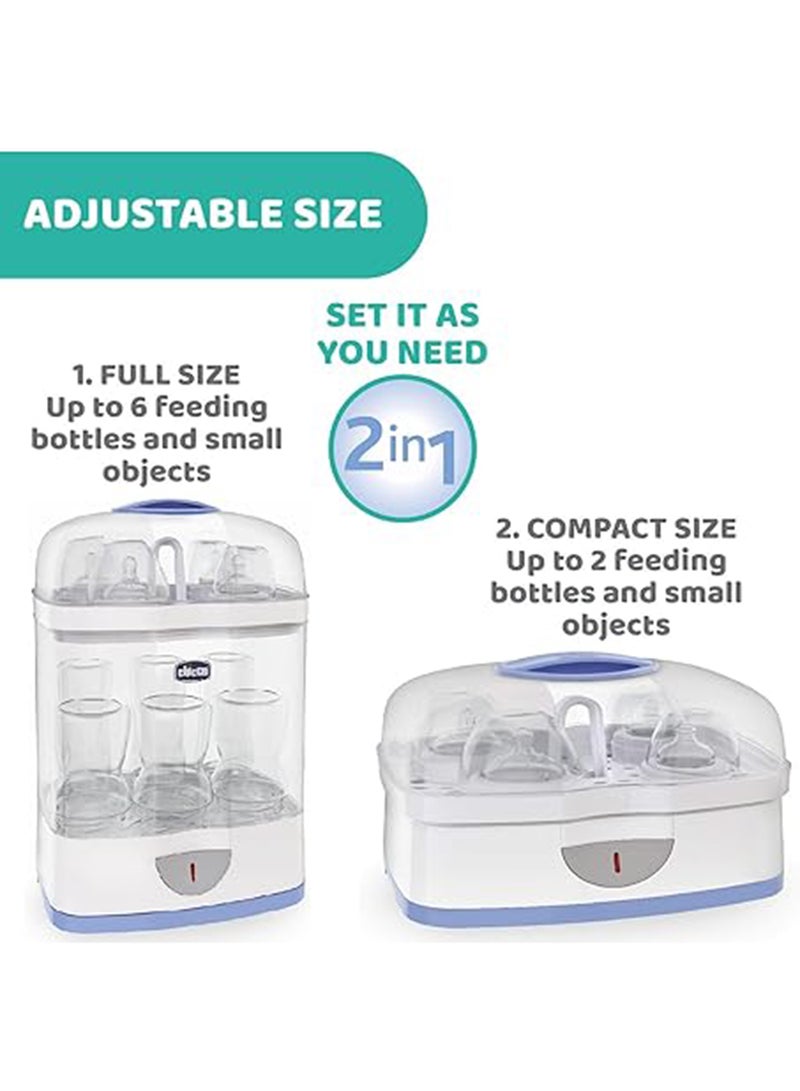 2-In-1 Sterilnatural Steam Sterilizer 24-hour Protection With Adjustable Size Bpa Free - Clear/White