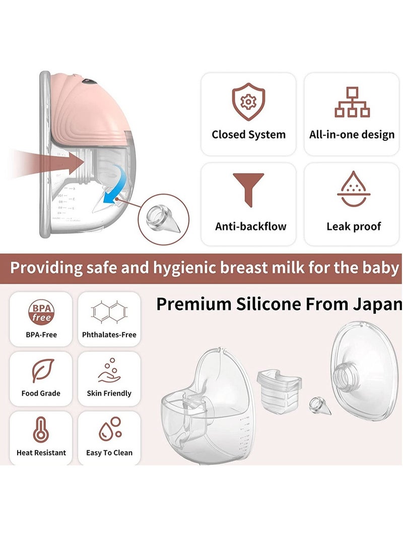 Portable Hands-Free Wearable Electric Breast Pump, Painless Breastfeeding With 3 Mode And 12 Levels And Leak-Proof