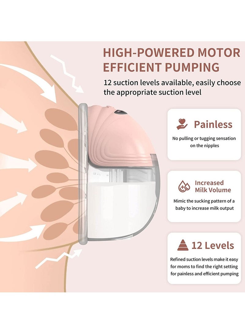 Portable Hands-Free Wearable Electric Breast Pump, Painless Breastfeeding With 3 Mode And 12 Levels And Leak-Proof