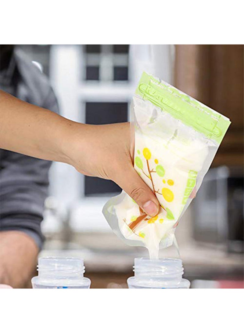 Pack Of 112 Baby Breast Milk Storage Bags With Double Zipper And Self-standing Bottom Design, 250 ML