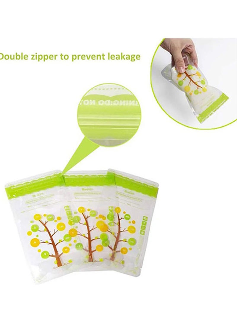 Pack Of 112 Baby Breast Milk Storage Bags With Double Zipper And Self-standing Bottom Design, 250 ML