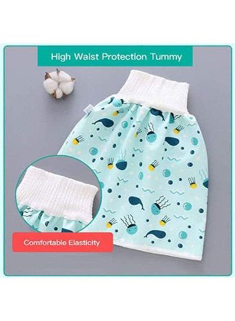 Toddler Training Waterproof Diaper Skirt For Baby Girls, 2-Piece - Multicolour