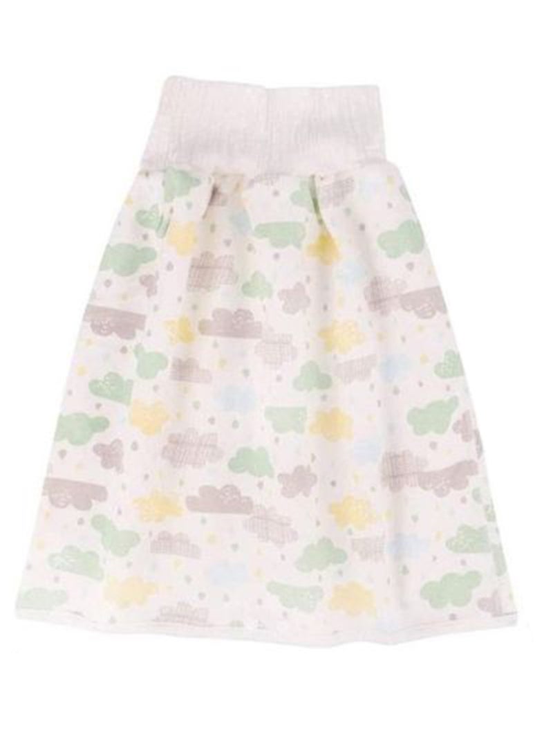 Toddler Training Waterproof Diaper Skirt For Baby Girls, 2-Piece - Multicolour