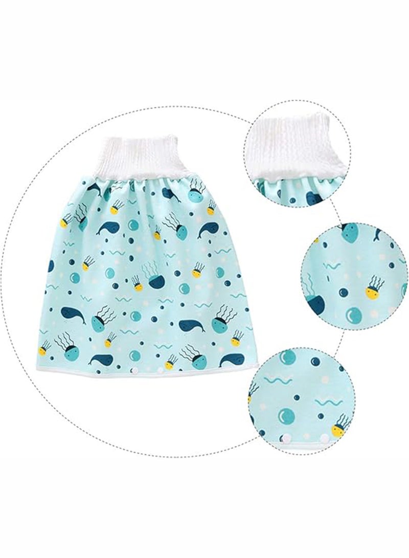 Toddler Training Waterproof Diaper Skirt For Baby Girls, 2-Piece - Multicolour