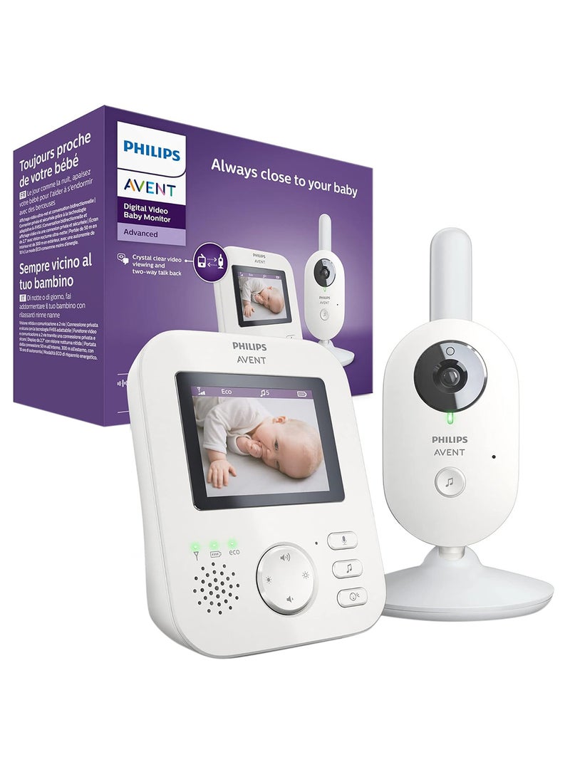 Philips Avent Advanced Digital Baby Monitor, Scd833, 05, Wired - White