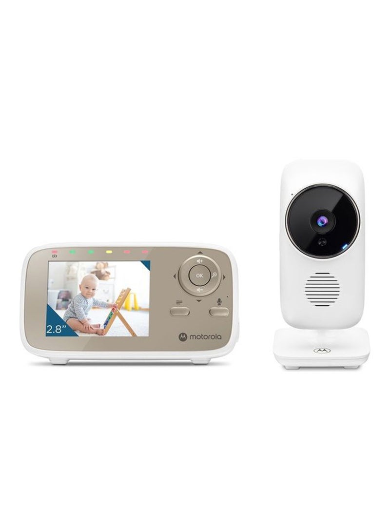 Motorola 2.8 inches Video Baby Monitor with  Digital Zoom, Two-Way Audio, and Room Temperature Display - White