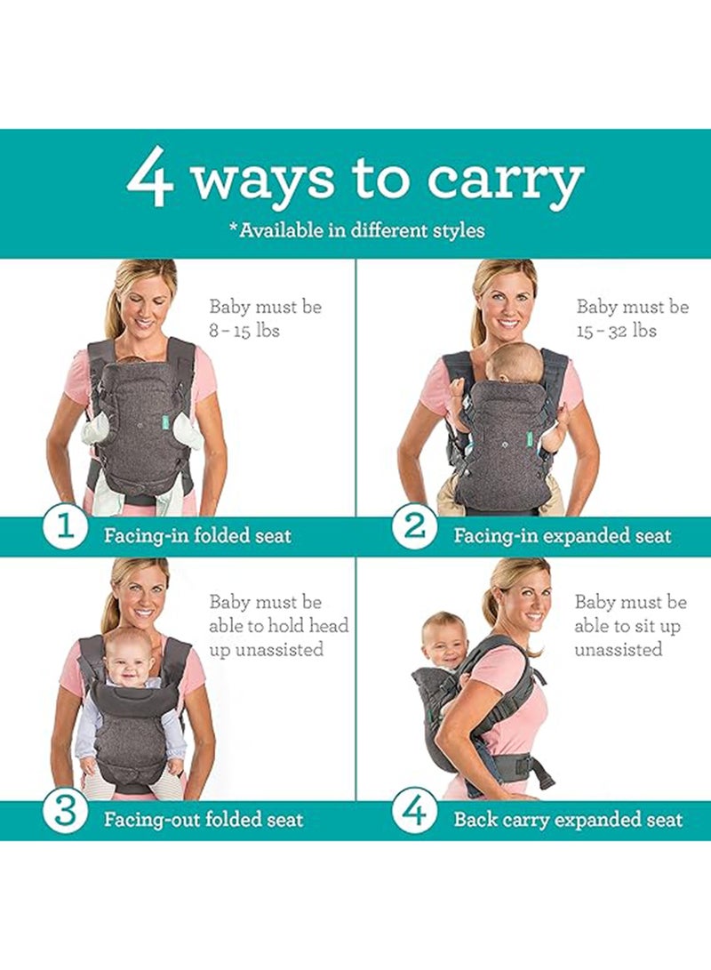 4-In-1 Flip Advanced Convertible Baby Carrier, Grey, 8 Kg To 36 Kg