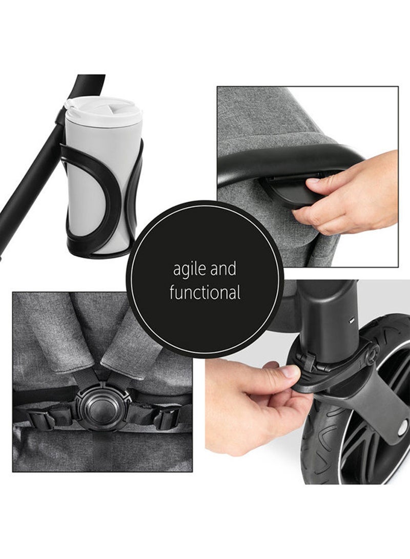 Atlantic Double Pushchair, Greybaby And Toddler Tandem, Reversible Seat, Compact And Foldable, With Raincover