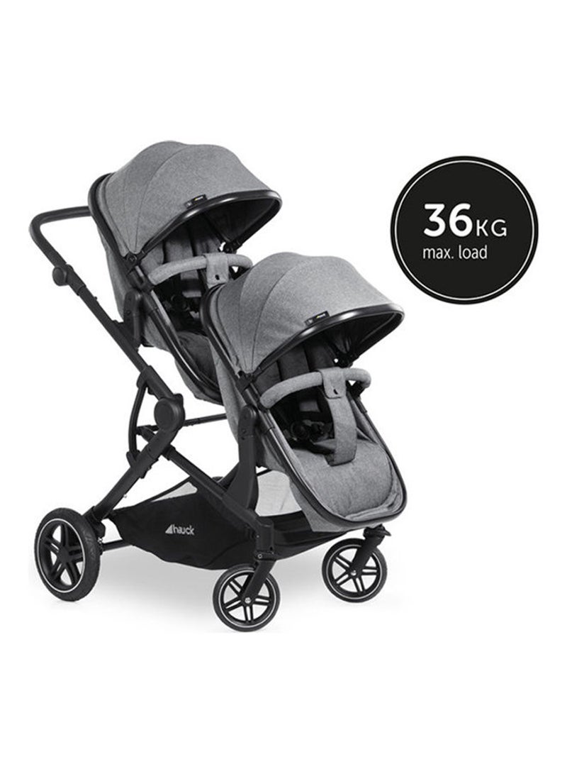 Atlantic Double Pushchair, Greybaby And Toddler Tandem, Reversible Seat, Compact And Foldable, With Raincover