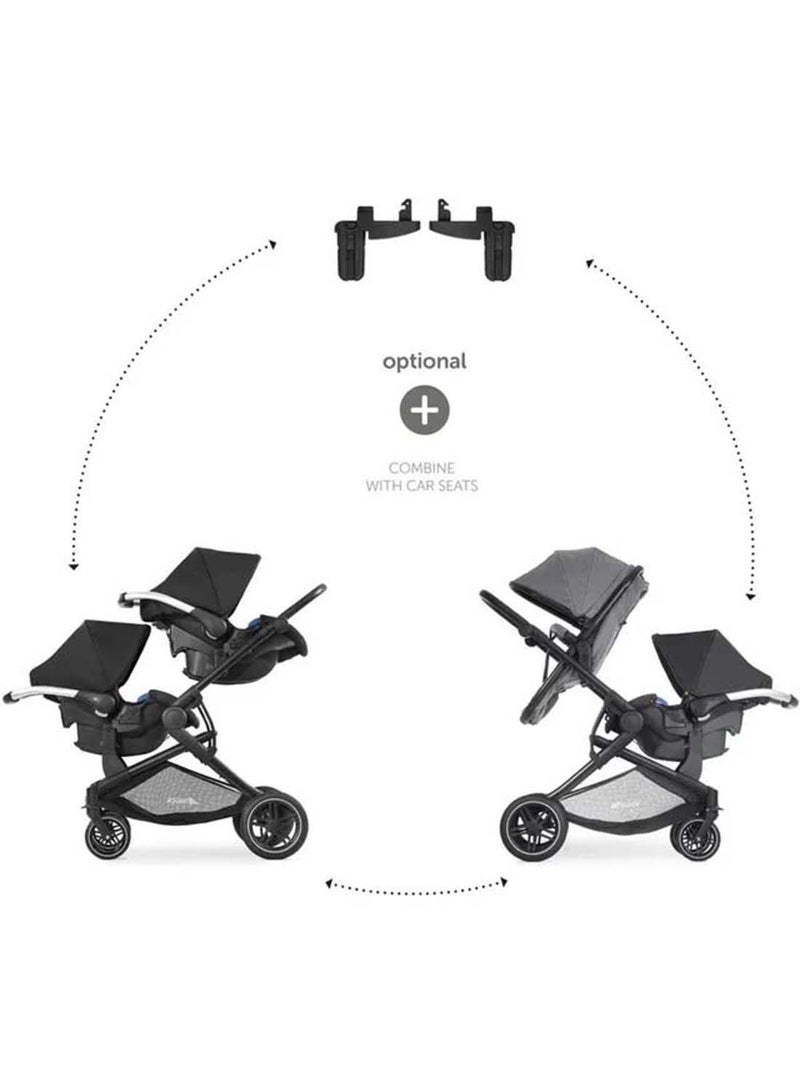 Atlantic Double Pushchair, Greybaby And Toddler Tandem, Reversible Seat, Compact And Foldable, With Raincover