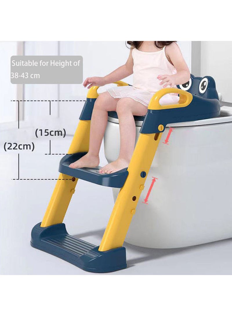 Foldable Toilet Training Seat With Adjustable Step Stool Ladder