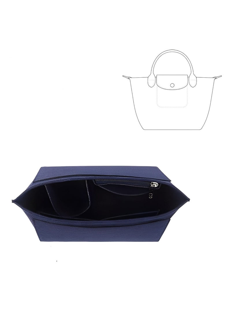 Skycare Purse Organizer Insert for Longchamp Le Pliage Large Tote - Premium Felt Organizer for Perfectly Organized Essentials BLUE