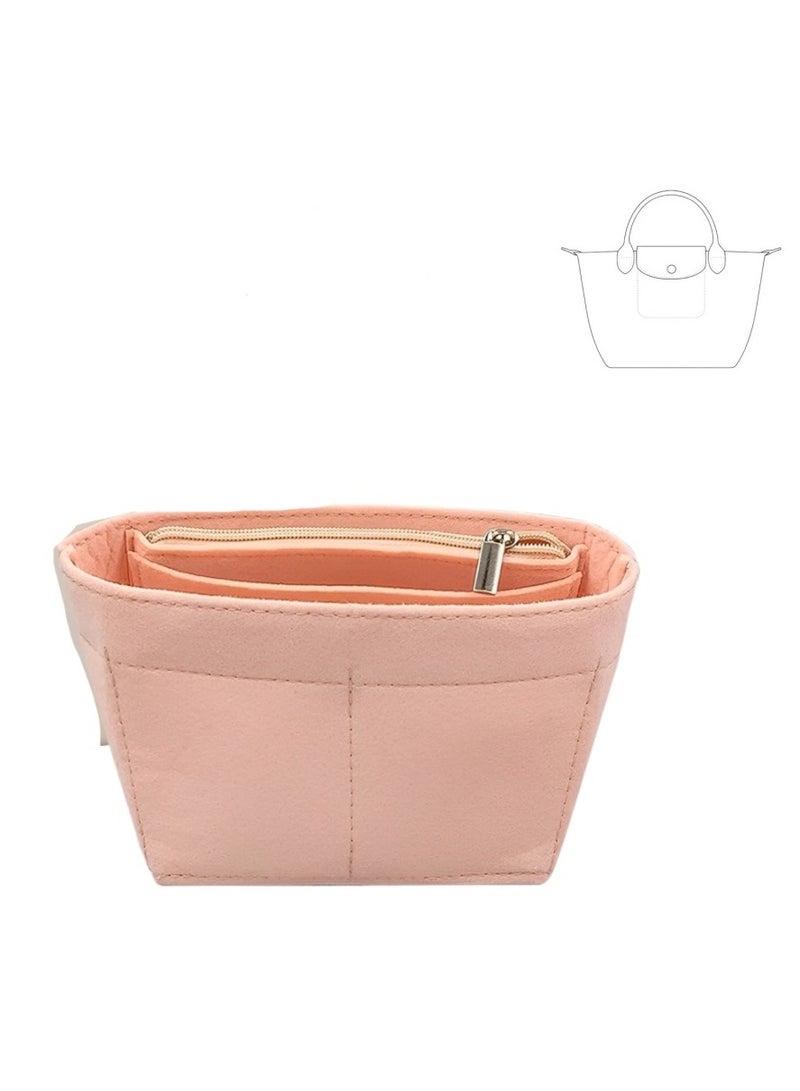 Skycare Purse Organizer Insert for Longchamp Le Pliage Large Tote - Premium Felt Organizer for Perfectly Organized Essentials PINK