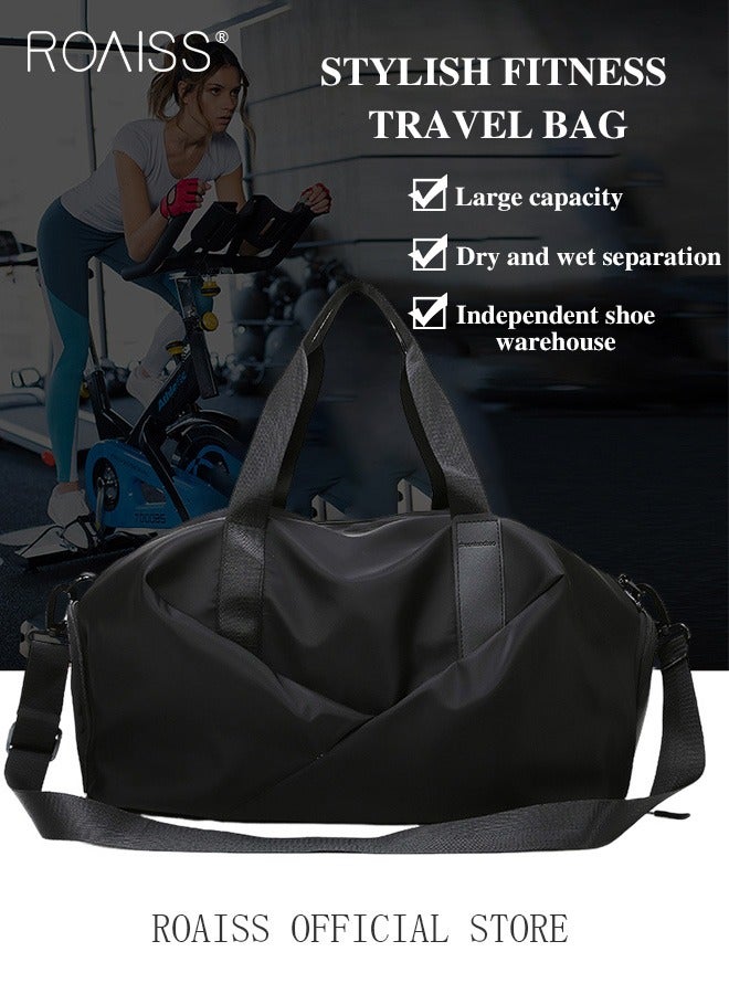 Multi Functional Large Capacity Carry on Luggage Bag Wet and Dry Separation Shoe Compartment Gym Bag Suitcase with Perfect for Short Business Trips and Travel