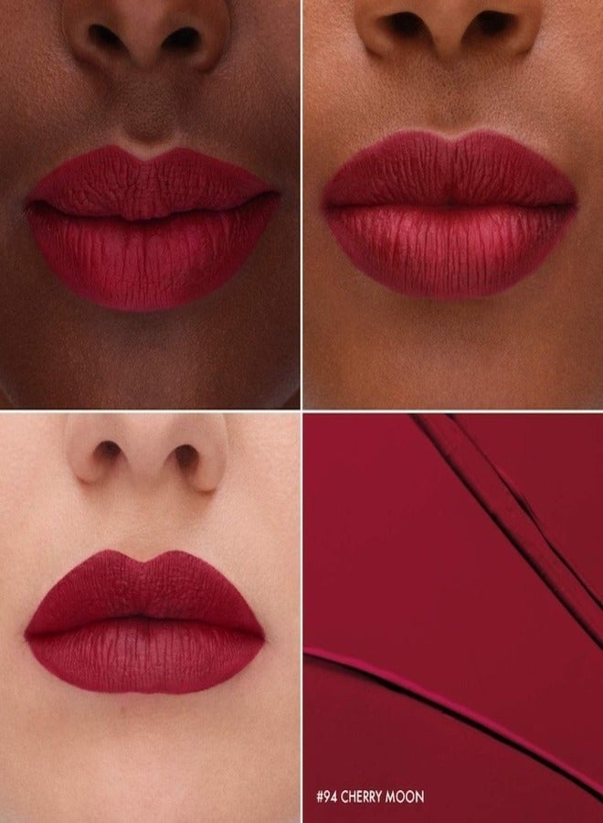 SEPHORA COLLECTION Cream Lip Stain 10HR Liquid Lipstick Cherry Red (94 Cherry Moon) – Long-Lasting, Matte Brown Pink, High-Pigment & Transfer-Resistant (5ml)
