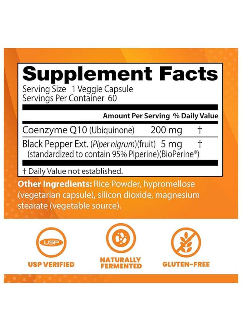 High Absorption CoQ10 With BioPerine - 60 Veggie Caps