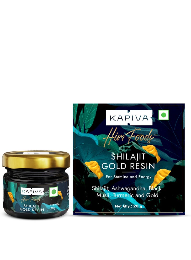 Shilajit Gold Resin 20g, Helps Boosting Stamina, Contains 24 Carat Gold, 100% Ayurvedic