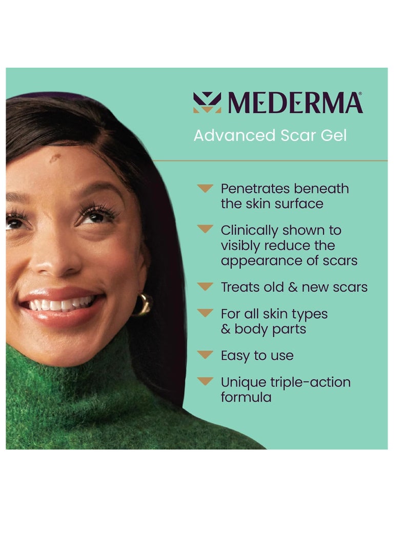 Mederma advanced scar gel treats old and new scars reduces the appearance of scars from acne stitches burns and sore 0.70oz 20g - Packaging may vary