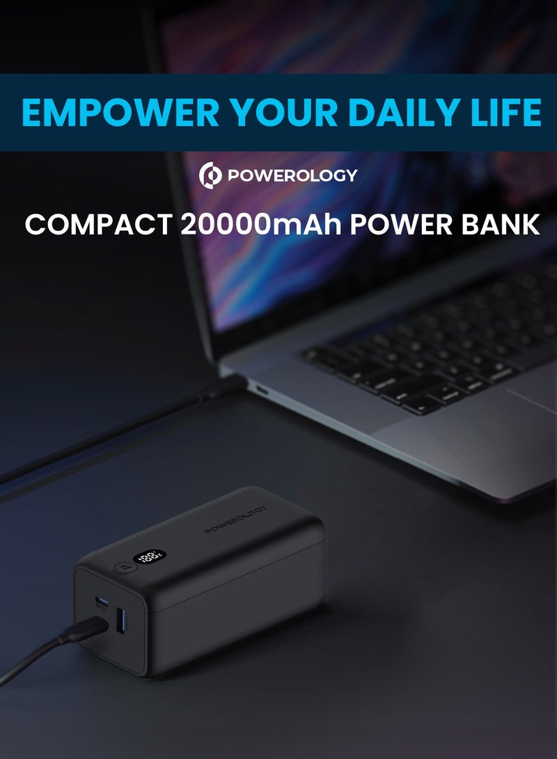 Onyx 20000mAh Dual USB-C Power Bank PD 65W/ LED Display / Dual Power Delivery / Rapid Three-Device Charging / Built-in Safeguards - Black