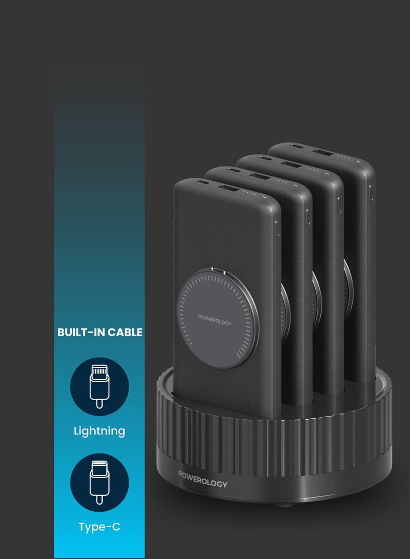 4in1 Power Station with 10000mAh Wireless Power Banks/ 20W PD/ 100W QC / Built-In Safeguards / Fast-Wireless MagSafe- Black