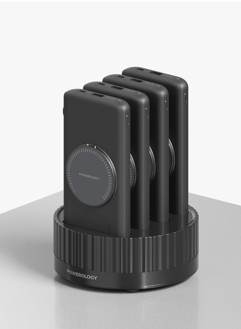 4in1 Power Station with 10000mAh Wireless Power Banks/ 20W PD/ 100W QC / Built-In Safeguards / Fast-Wireless MagSafe- Black