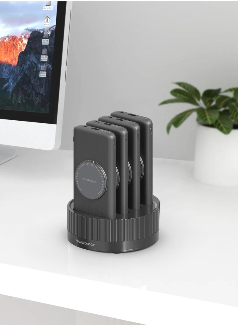 4in1 Power Station with 10000mAh Wireless Power Banks/ 20W PD/ 100W QC / Built-In Safeguards / Fast-Wireless MagSafe- Black
