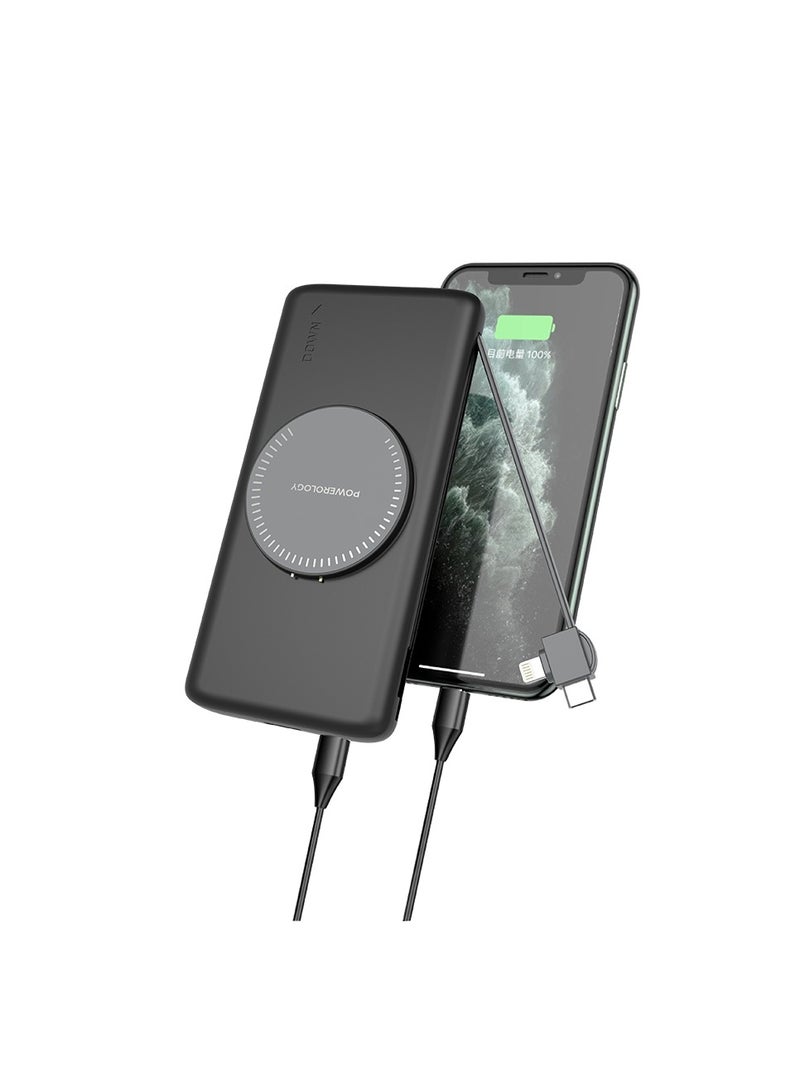 4in1 Power Station with 10000mAh Wireless Power Banks/ 20W PD/ 100W QC / Built-In Safeguards / Fast-Wireless MagSafe- Black