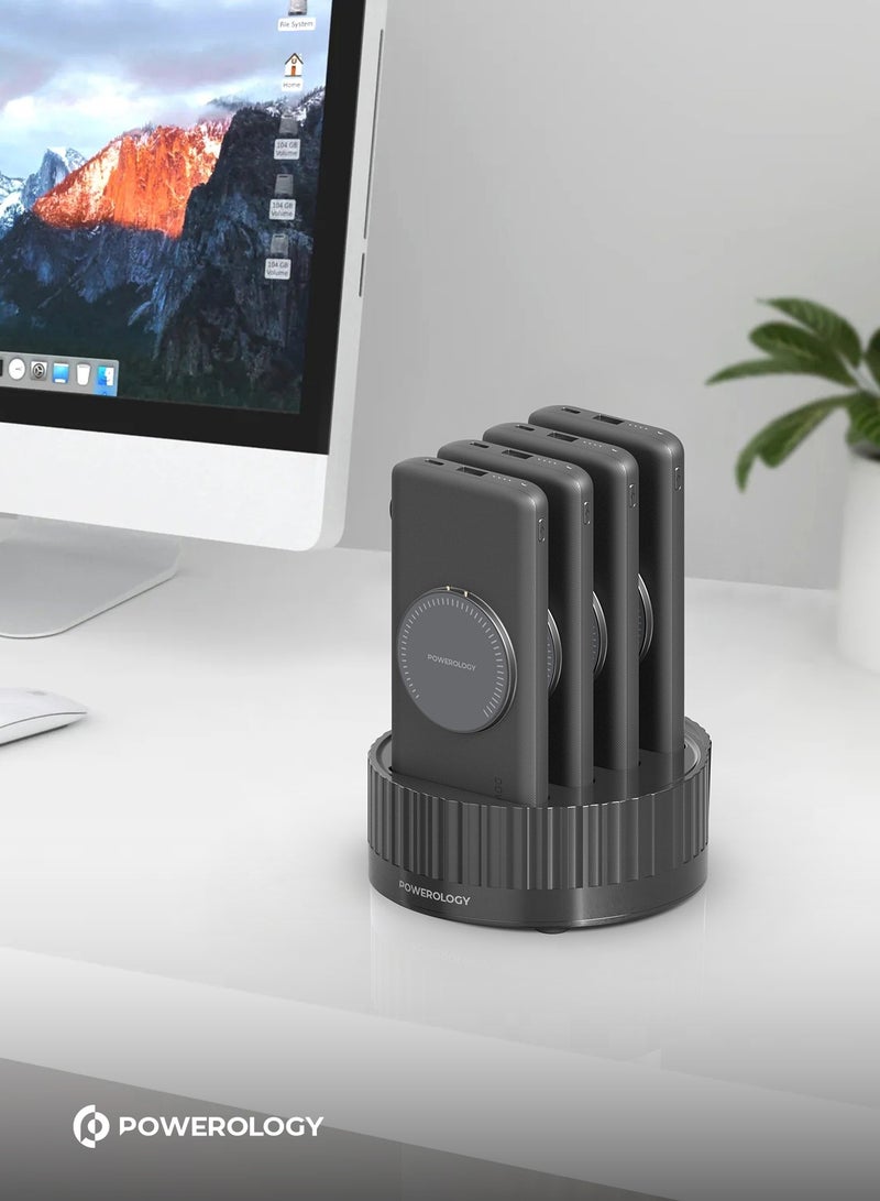 4in1 Power Station with 10000mAh Wireless Power Banks/ 20W PD/ 100W QC / Built-In Safeguards / Fast-Wireless MagSafe- Black