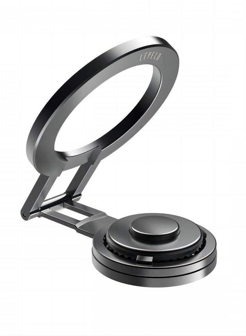 Kaito 3 in 1 MagSafe Laptop Phone Holder / 360° Disc Rotation / Foldable Magnetic Phone Stand - Matt Black
