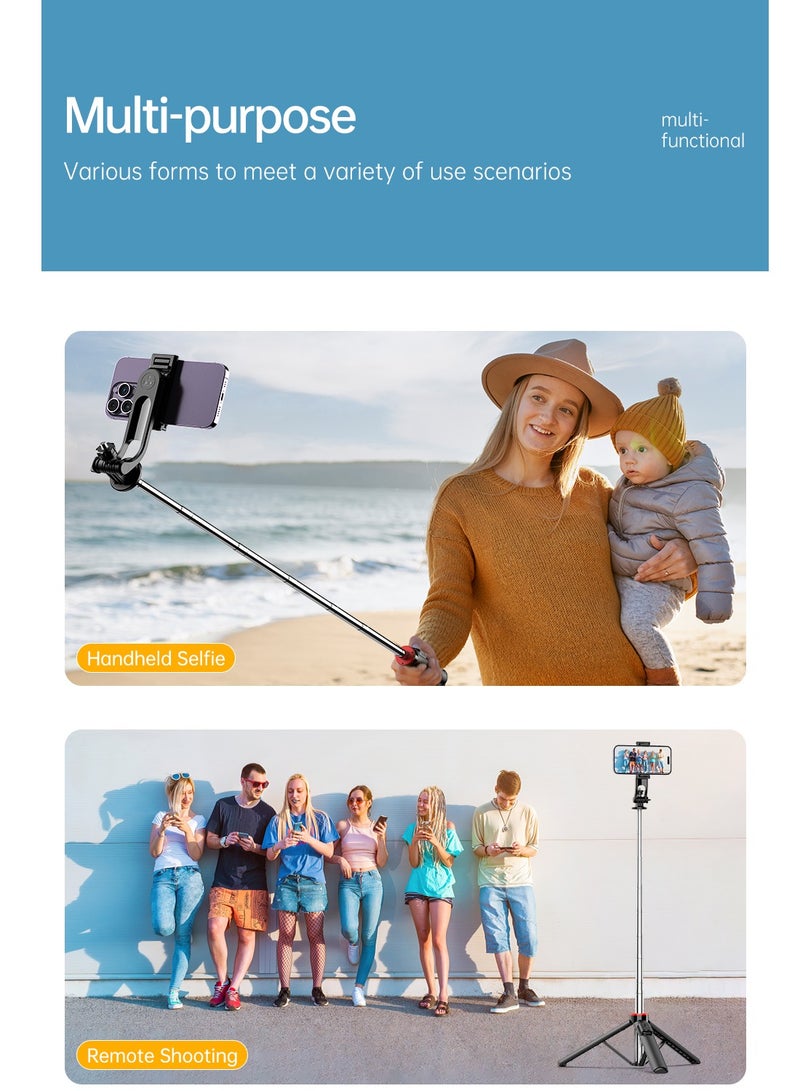 53 Inches Selfie Sticks Tripod,Separate design smartphone tripod Stand with Wireless Remote Control and Double fill light Portable Retractable Cell Phone Tripod for iPhone/Samsung/GoPro/Android Phone