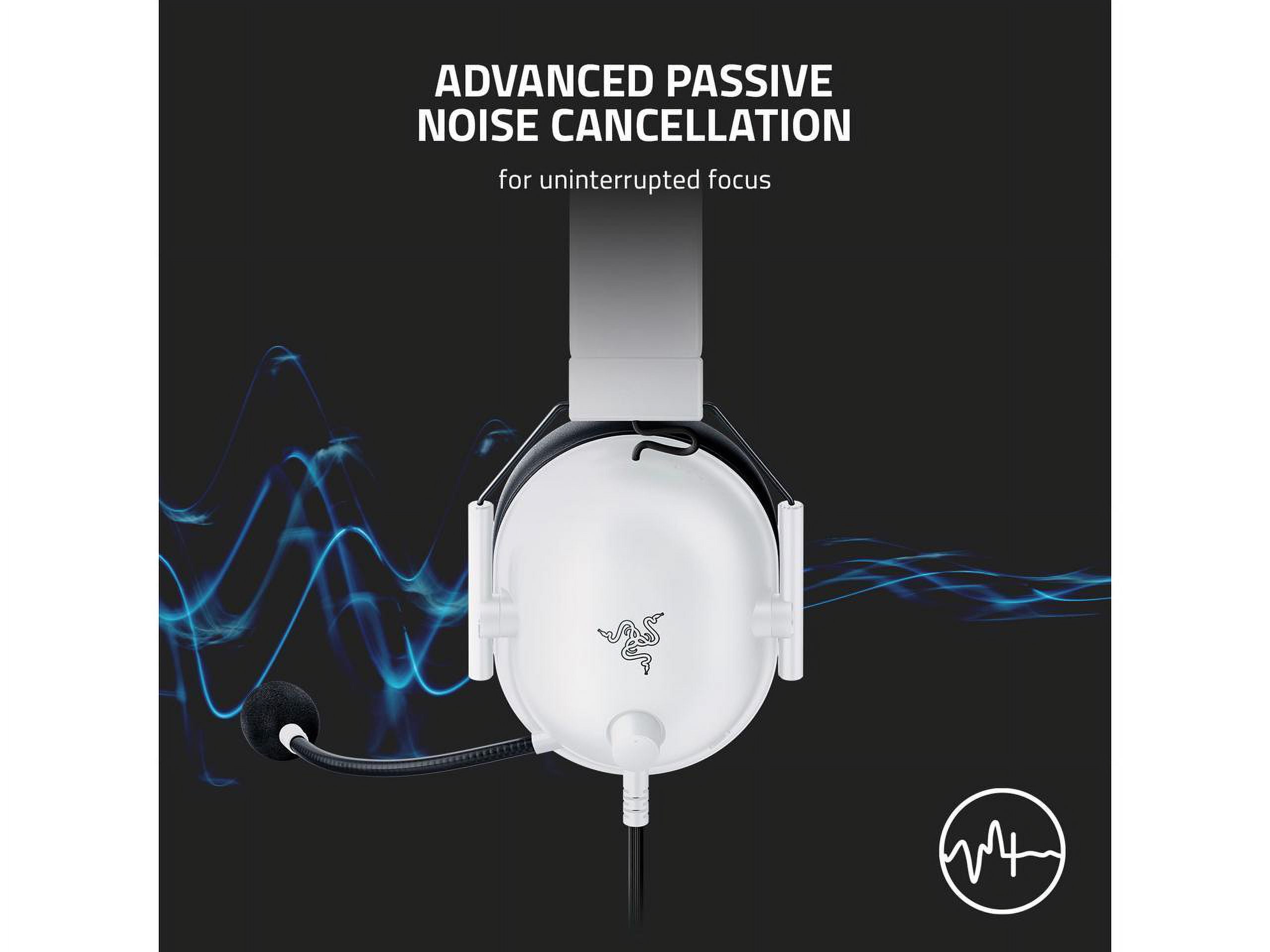 BlackShark V2 X Wired Esports Gaming Headset, 7.1 Surround Sound, 50mm Drivers, 240g Lightweight Build, Noise Cancelling Mic, Hybrid Memory Foam Cushions Comfort or PC, Mac, PS4, PS5, Nintendo Switch, Xbox One, Xbox Series X|S, Mobile, White | RZ04-03240700-R3M1