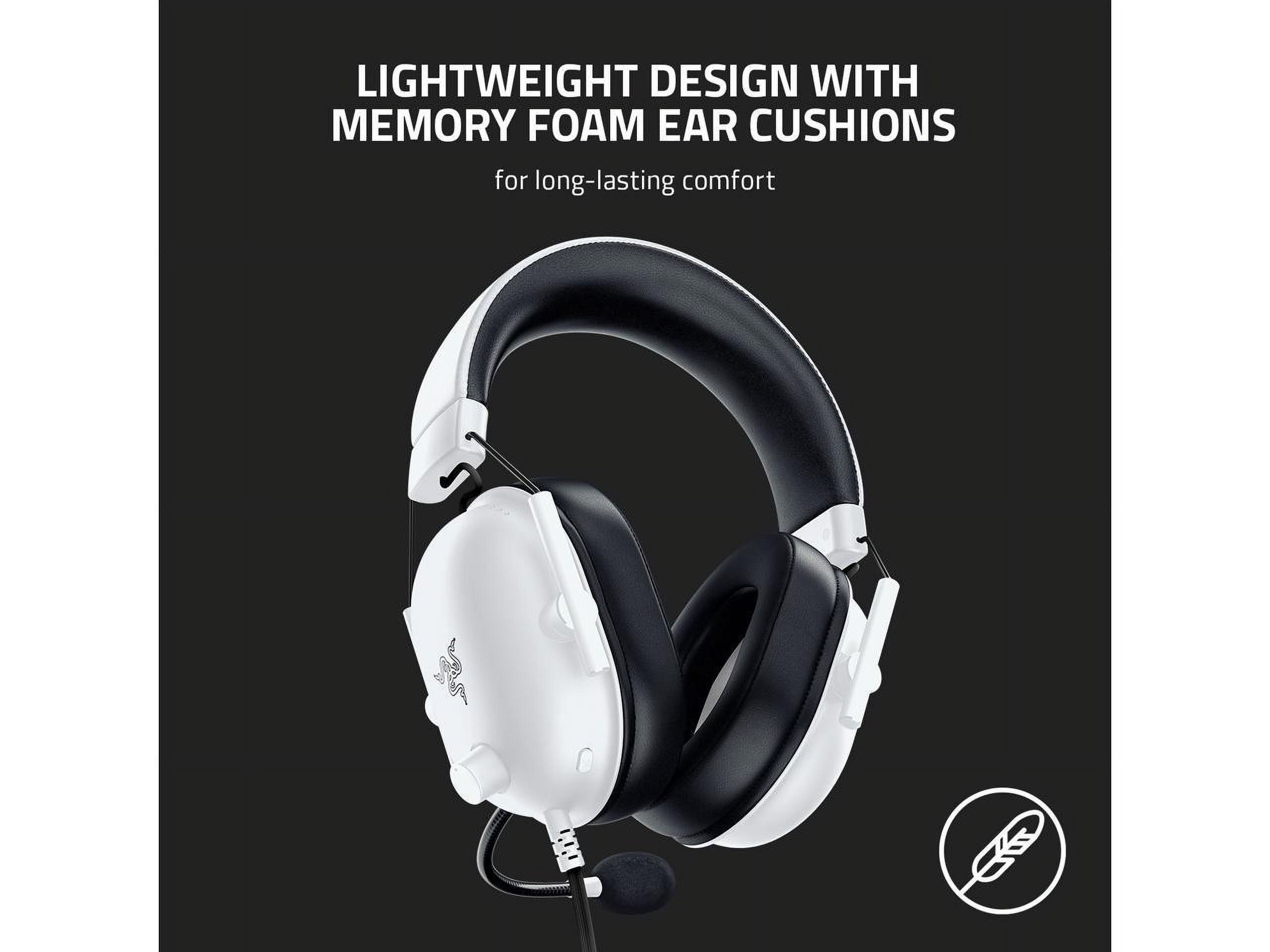 BlackShark V2 X Wired Esports Gaming Headset, 7.1 Surround Sound, 50mm Drivers, 240g Lightweight Build, Noise Cancelling Mic, Hybrid Memory Foam Cushions Comfort or PC, Mac, PS4, PS5, Nintendo Switch, Xbox One, Xbox Series X|S, Mobile, White | RZ04-03240700-R3M1