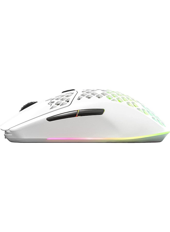 Aerox 3 Wireless Gaming Mouse, 40G Acceleration, 18000 DPI Optical Sensor, Ultra Lightweight, Water Resistant Design, Bluetooth 5.0, 200 Hour Battery Life, USB-C, Snow White | 62608