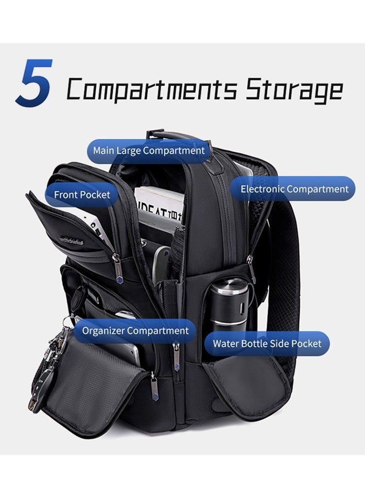 Large Business Travel Laptop Backpack Wear Resistant Durable Trip Bag with Independent Laptop and Tablet Computer Compartment B00492 Blue