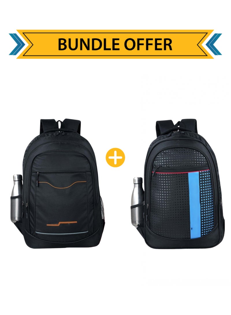 Bundle Offer 2-Pack Large Capacity Travel Laptop Backpack for Men & Women | Water-Resistant Business School Bags with Adjustable Shoulder Straps, Ergonomic Design, and Multiple Pocket