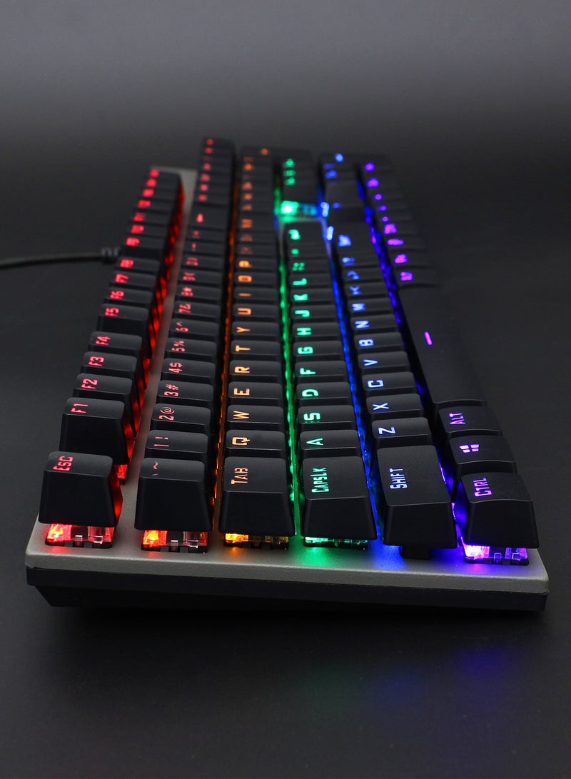 HXSJ  NEW L300 Arabic/English language mechanical keyboard 104 keys green axis 20 kinds of light colorful keyboard.