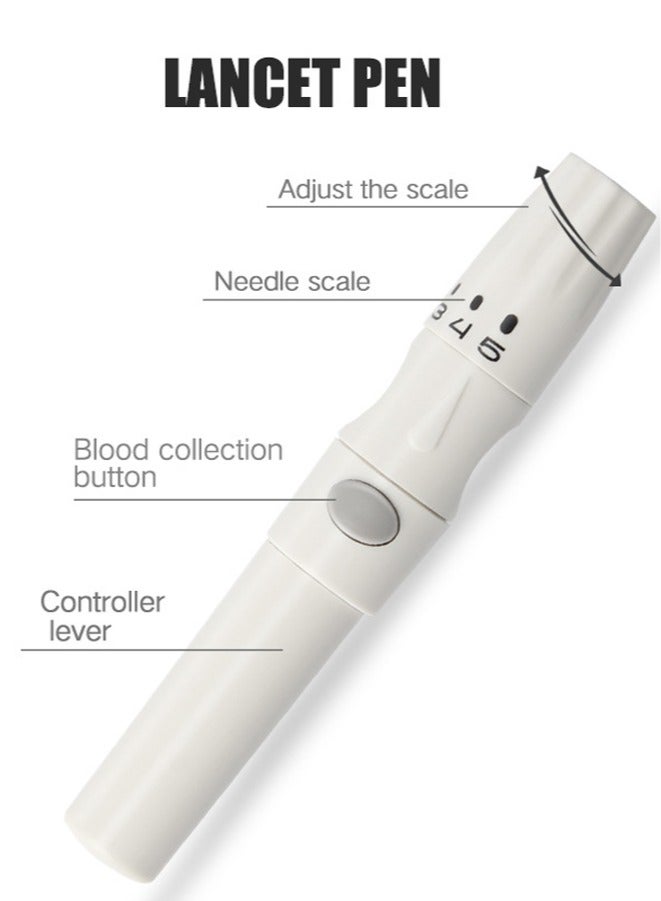 Sugar Blood Test Monitor, Blood Glucose Meter Kit, Diabetes Testing Kit with Glucometer, Test Strips, Lancing Device, Lancets