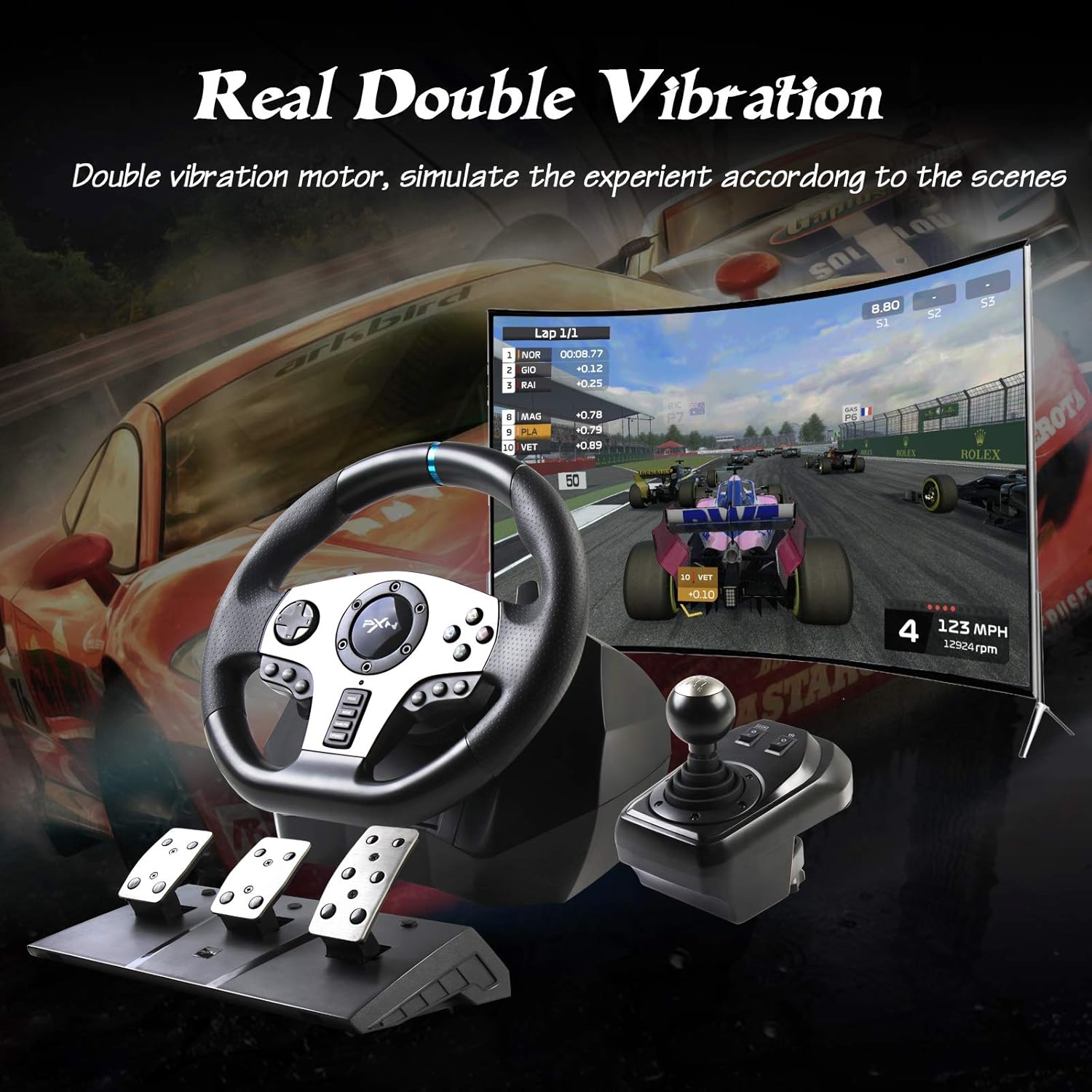 V9 Simracing Gaming Racing Wheel For Nintendo Switch/ Ps4/Ps3/Xbox One/Pc Windows/Xbox Series S/X 270°/900° Racing Wheel