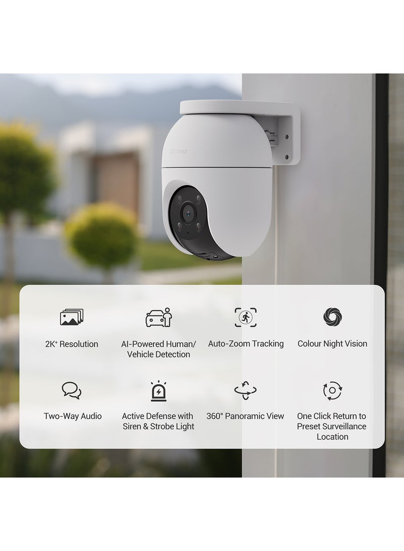 C8C Security Camera, 4MP 2K+ Outdoor WiFi Camera, CCTV Camera for Home with 360° Coverage, Human/Vehicle Shape Detection, Auto-Zoom Tracking, Color Night Vision, Weatherproof, Two-Way Talk