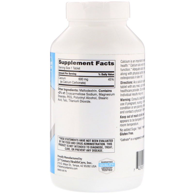 600 Calcium Supplement - 400 Tablets